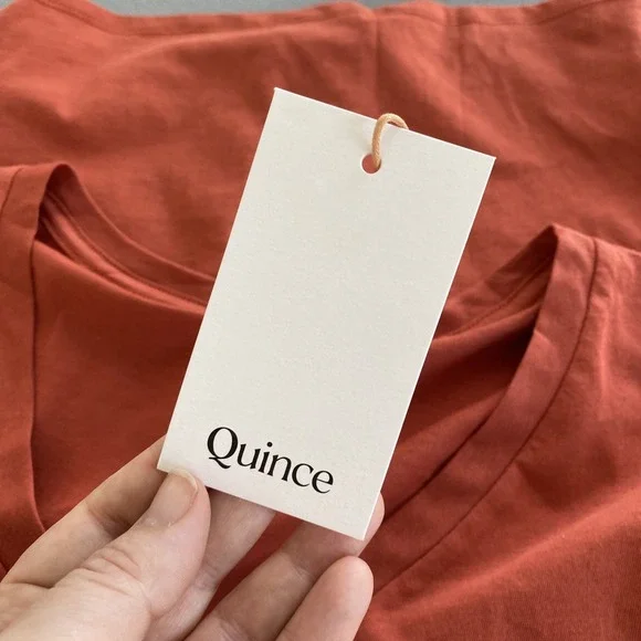 Quince Womens V-Neck Cotton Modal T Shirt Size L Burnt Sienna Capsule Minimalist - Picture 5 of 11